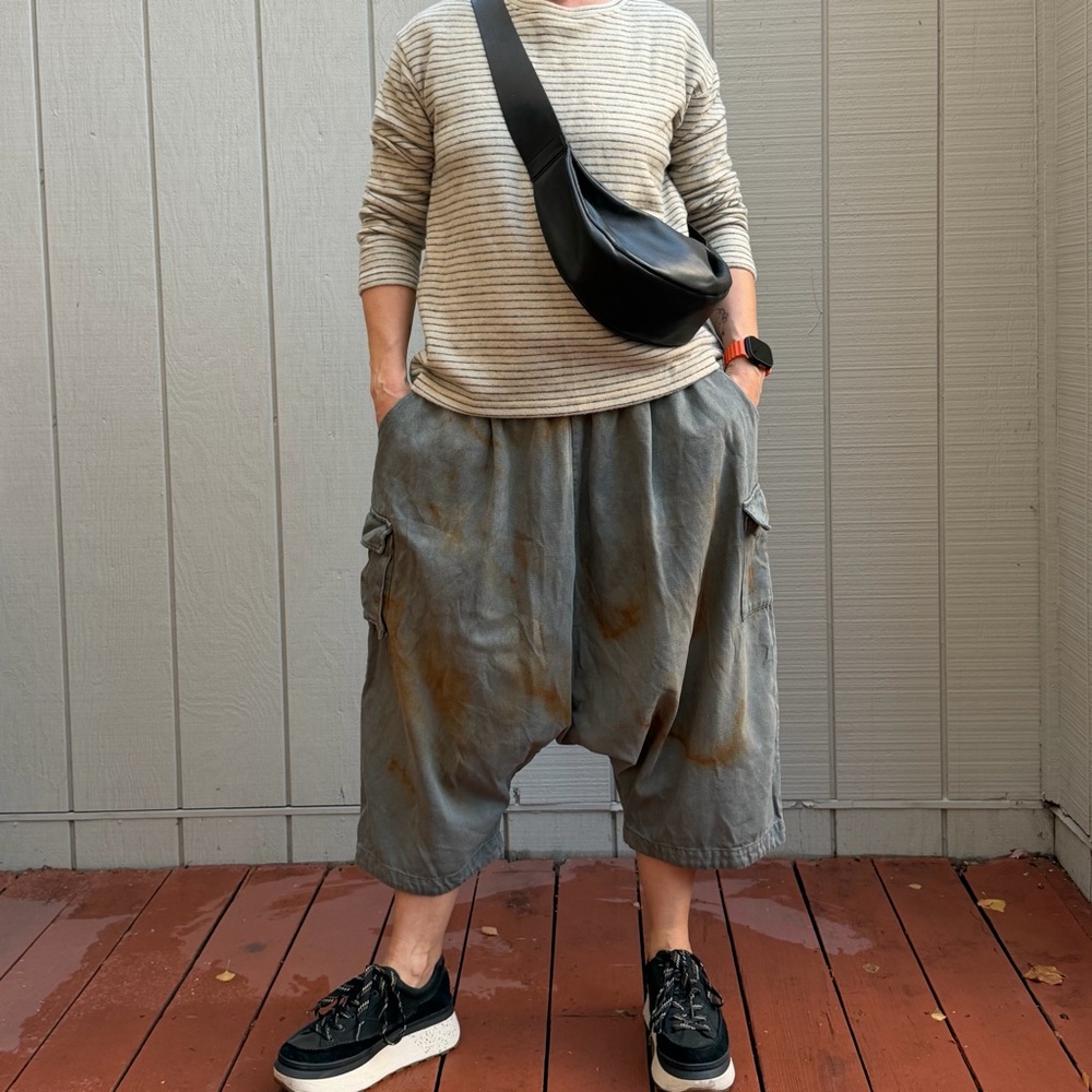 Full Korean/Japanese street style outfit - Top + Wide harem pants